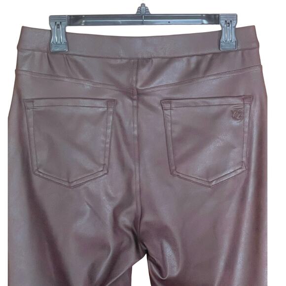 DG2 Diane Gilman Medium Womens Coated Knit Faux Leather Look Pull On Slim Pants - Picture 5 of 10